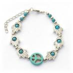 Fako Bijoux® - Armband - Turquoise - Hamsa Peace, Sieraden, Tassen en Uiterlijk, Armbanden, Verzenden, Nieuw