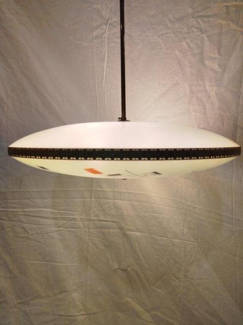 Plafondlamp - snee en glas - Kroonluchter van messing en, Antiek en Kunst, Antiek | Lampen