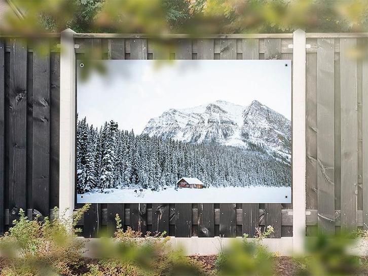 NR 1330: Tuinposter berglandschap winter 120x180cm, Tuin en Terras, Tuinwanddecoratie, Nieuw