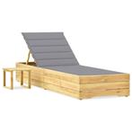 vidaXL Ligbed met tafeltje en kussen geïmpregneerd, Tuin en Terras, Verzenden, Nieuw