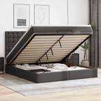 vidaXL Ottoman bed met matras 180x200cm kunstleer zwart, Overige materialen, Eenpersoons, Verzenden, Zwart