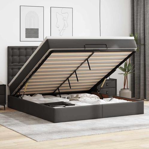 vidaXL Ottoman bed met matras 180x200cm kunstleer zwart, Huis en Inrichting, Slaapkamer | Bedden, 80 cm, 200 cm, Zwart, Eenpersoons