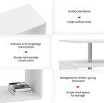 Salontafel met opbergruimte - 90x50 cm - Wit - MIADOMODO®, Verzenden, Zo goed als nieuw