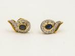 Oorbellen - 18 karaat Geel goud Saffier - Diamant, Sieraden, Tassen en Uiterlijk, Oorbellen, Nieuw