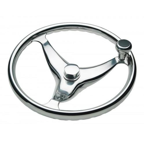 Stuurwiel Evolution RVS Gegoten met knop, 34cm, Watersport en Boten, Bootonderdelen, Motor en Techniek, Nieuw, Zeilboot of Motorboot