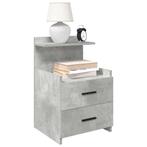 vidaXL Nachtkastjes 2 st met 2 lades betongrijs 40x36,5x62, Huis en Inrichting, Verzenden, Nieuw, Hout