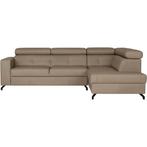 Leren hoekbank Nova - 2.5-zits arm links + Longchair arm, 250 tot 300 cm, Bohemian, Industrieel, Modern, Scandinavisch, Hoekbank