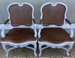 Fauteuil (2) - Hout, Textiel - 2 stoelen in de Regence-stijl