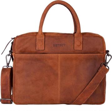 DSTRCT Wall Street Leren Laptoptas - 15,4 inch - Cognac beschikbaar voor biedingen