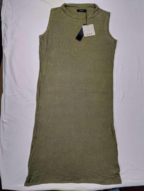 VILA Olive Green Ribbed Knit Dress, Kleding | Dames, Jurken, Nieuw, Verzenden