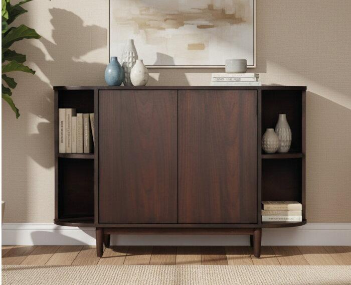 Dressoir Milla mangohout 2-deurs 120x44x82 cm - Bruin -, Huis en Inrichting, Kasten | Dressoirs, Nieuw, Ophalen of Verzenden