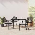 vidaXL 5-delige Tuinset staal antracietkleurig, Tuin en Terras, 4 zitplaatsen, Verzenden, Nieuw, Rvs