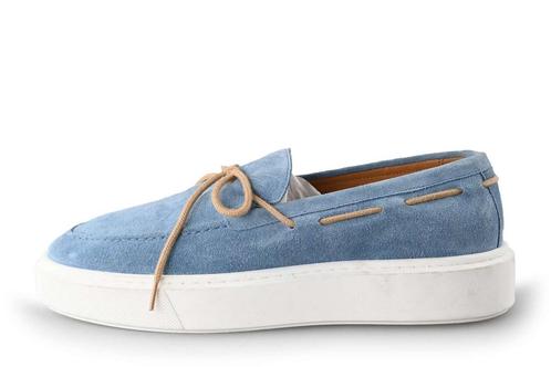 Stefano Lauran Instappers in maat 42 Blauw | 10% extra, Kleding | Heren, Schoenen, Blauw, Zo goed als nieuw, Overige typen, Verzenden