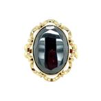 Gouden ring met hematiet 14 krt, Ophalen of Verzenden, Nieuw