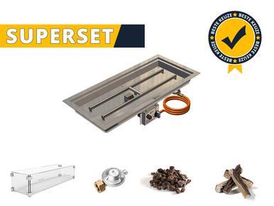 Gofire SUPERSET inbouwbrander rechthoek 56 x 28 | Flexibel, Tuin en Terras, Terrasverwarmers, Nieuw, Verzenden