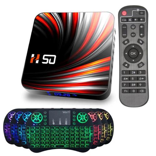 H50 TV Box Mediaspeler met Draadloos RGB Toetsenbord -, Audio, Tv en Foto, Televisie-accessoires, Nieuw, Verzenden