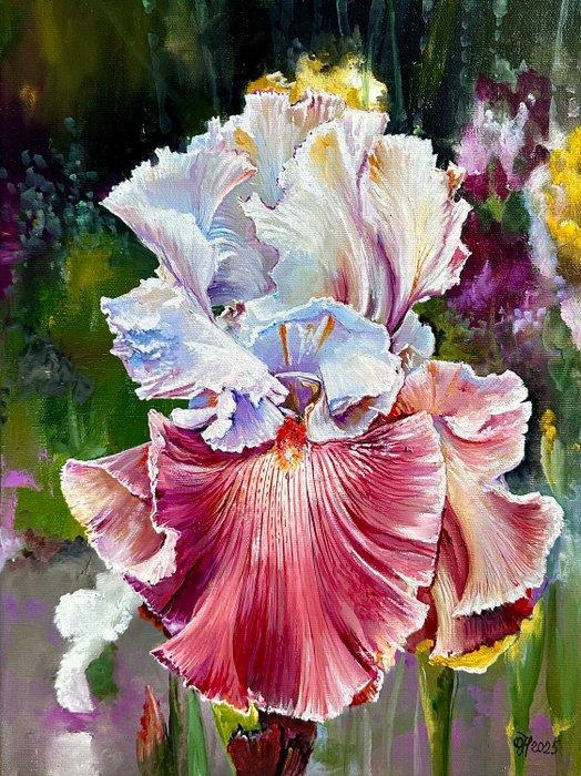 Alexander Nakonechny (1971) - White-red iris, Antiek en Kunst, Kunst | Designobjecten