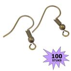 Fako Bijoux® - Oorbel Haakjes - Bronskleurig - 100 Stuks, Verzenden, Nieuw