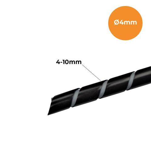 Spiraalband Zwart, 4mm, Auto-onderdelen, Elektronica en Kabels, Nieuw, Ophalen of Verzenden
