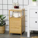 TRUUSK Bamboe Badkamerkast met 1 Plank en 1 Kast - Naturel -, Huis en Inrichting, Badkamer | Badkamermeubels, Verzenden, Nieuw