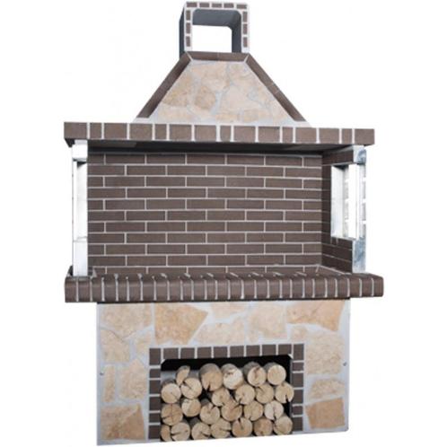 Stenen barbecue brown firebrick & limestone, Huis en Inrichting, Keuken | Keukenbenodigdheden, Ophalen of Verzenden