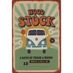 Wandbord - Woodstock – 3 Days Of Peace And Music, Nieuw, Ophalen of Verzenden, Poster, Artwork of Schilderij