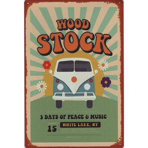 Wandbord - Woodstock – 3 Days Of Peace And Music, Verzamelen, Muziek, Artiesten en Beroemdheden, Poster, Artwork of Schilderij