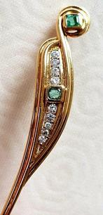 Broche - 18 karaat Geel goud - 2.00ct. tw. Diamant, Sieraden, Tassen en Uiterlijk, Antieke sieraden