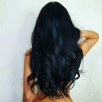 Clip in hairextension echt haar - remy human hair - zwart, Verzenden, Nieuw, Pruik of Haarverlenging