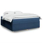 vidaXL Boxspring met matras stof blauw 180x200 cm, Eenpersoons, Nieuw, 80 cm, 200 cm