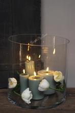 Wax LED kaars Salvie green 15 x 5 cm, Ophalen of Verzenden, Nieuw
