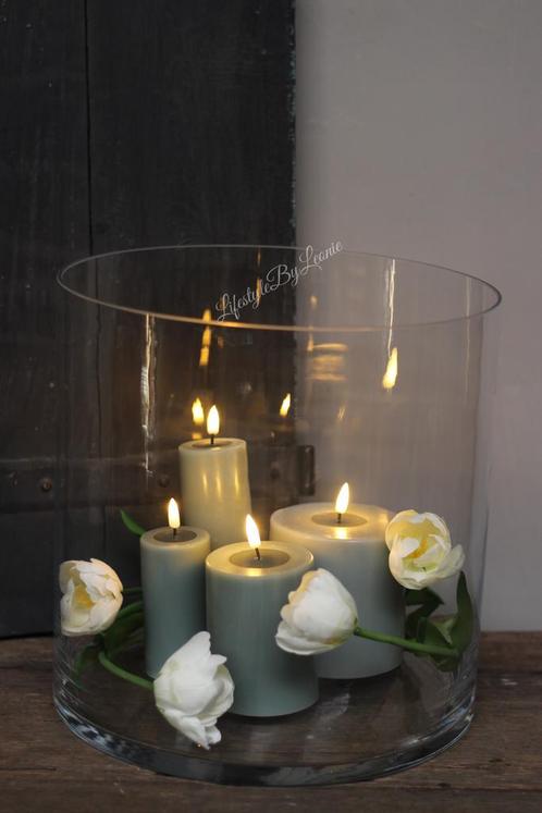 Wax LED kaars Salvie green 15 x 5 cm, Huis en Inrichting, Woonaccessoires | Kandelaars en Kaarsen, Nieuw, Ophalen of Verzenden