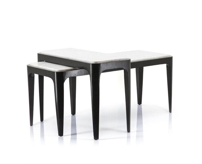 Salontafel Wayne - white (set of two) | BY-BOO, Huis en Inrichting, Tafels | Salontafels, Nieuw, Ophalen of Verzenden