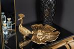 Handgemaakte serveerschaal WILDLIFE PEACOCK 40cm gouden, Huis en Inrichting, Ophalen of Verzenden, Nieuw
