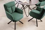 Draaibare retro stoel BIG GEORGE groen met armleuningen en, Huis en Inrichting, Stoelen, Ophalen of Verzenden, Nieuw