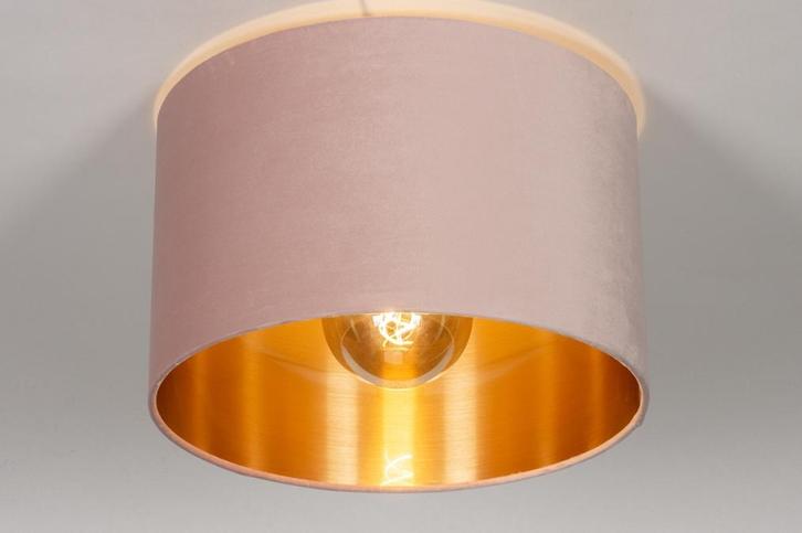 Rietveld Plafondlampen - Zwart, Goud, Roze - Stof, Metaal, Huis en Inrichting, Lampen | Plafondlampen, Verzenden