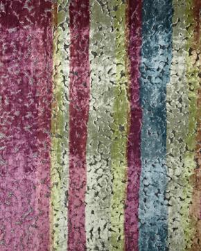 Luxe Fluweel Oneven Strepen Multicolor, Hobby en Vrije tijd, Stoffen en Lappen, Overige kleuren, Nieuw