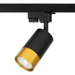 LED 1-fase Railspot | Zwart en Goud | GU10 fitting, Huis en Inrichting, Lampen | Spots, Nieuw, Ophalen of Verzenden, Metaal of Aluminium