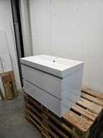 Badmeubel 80 x 46 cm glans wit met Lako composiet wastafel, Huis en Inrichting, Badkamer | Badkamermeubels, Ophalen of Verzenden