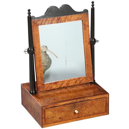 Kapspiegeltje in berken wortel en mahonie ca 1890 kantelbaar, Antiek en Kunst, Antiek | Spiegels, Ophalen of Verzenden