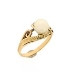 10 Krt. ring met parel (dames ring, 10 karaat) (dames ring), Sieraden, Tassen en Uiterlijk, Antieke sieraden, Ophalen of Verzenden