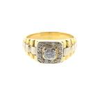 Bicolor gouden Rolex president band ring met diamant | 0,..., Sieraden, Tassen en Uiterlijk, Ringen, Gebruikt, Overige kleuren