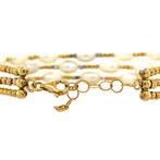 Vintage gouden armband met parel, smaragd en diamant 18 krt, Sieraden, Tassen en Uiterlijk, Armbanden, Ophalen of Verzenden, Nieuw