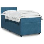 vidaXL Boxspring met matras fluweel blauw 80x200 cm, Huis en Inrichting, Eenpersoons, Nieuw, 80 cm, 200 cm