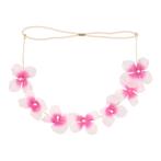 Haarband Metaaldraad Bloemen Kroon – Wit & Roze, Nieuw