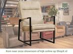 Leren fauteuil Square - Kenia Taupe (taupe/bruin), Nieuw, Ophalen of Verzenden, 50 tot 75 cm, Industrieel, Modern