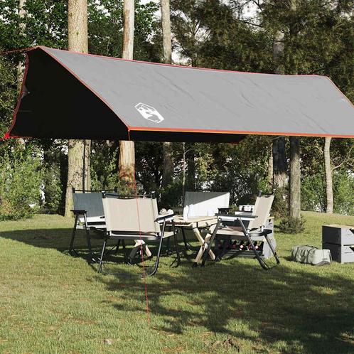 vidaXL Kampeerluifel waterdicht 500x294 cm grijs en oranje, Caravans en Kamperen, Tenten, Nieuw, tot en met 2, Verzenden