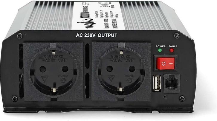 Nedis Auto Omvormer 1000W – 24V / 230V – 2x Stopcontact, Computers en Software, Pc- en Netwerkkabels, Zo goed als nieuw, Ophalen of Verzenden