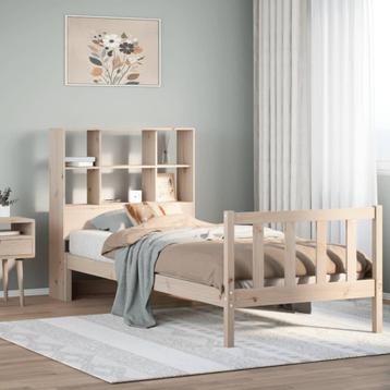 vidaXL Bed met boekenkast zonder matras massief grenenhout beschikbaar voor biedingen
