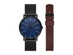Skagen SIGNATUR Heren Horloge geschenkset - Zwart, Verzenden, Nieuw